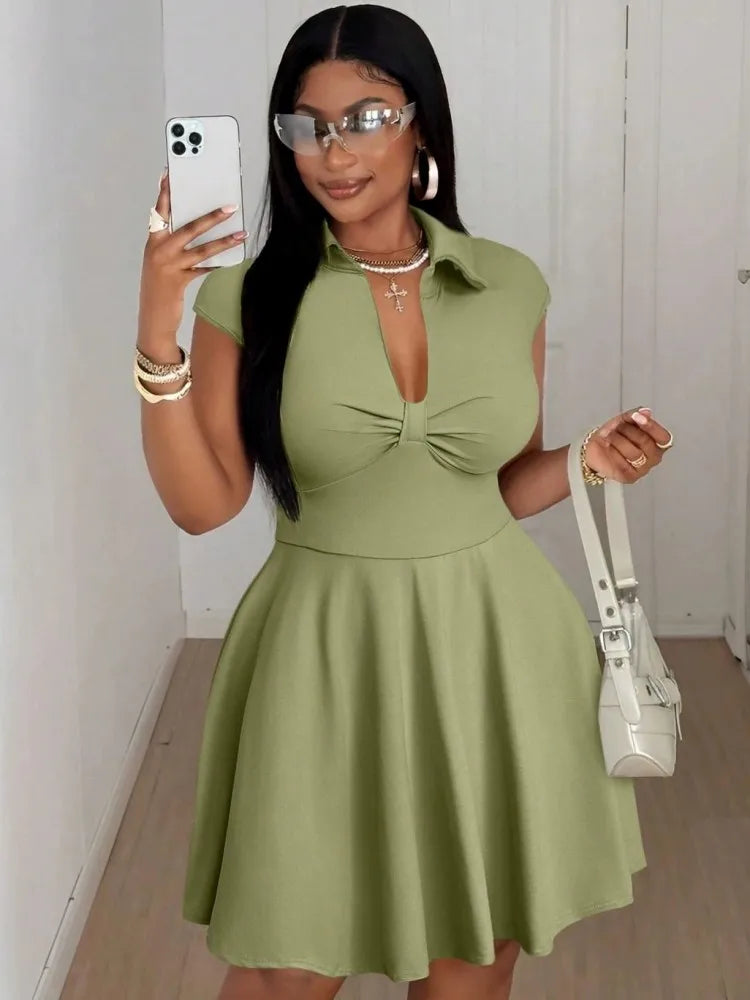 L-4XL Plus Size Clothes Dresses Women Robes Summer Autumn Short Sleeve Street Style Casual 3XL 4XL Big Size Mini Dress Oversize