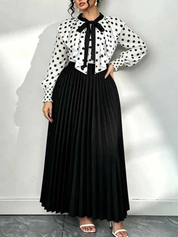 2 Piece Set XL-4XL Plus Size Clothes Dresses Women Robes Long Sleeve Street Style Casual 3XL 4XL Big Size Maxi Dress Oversized