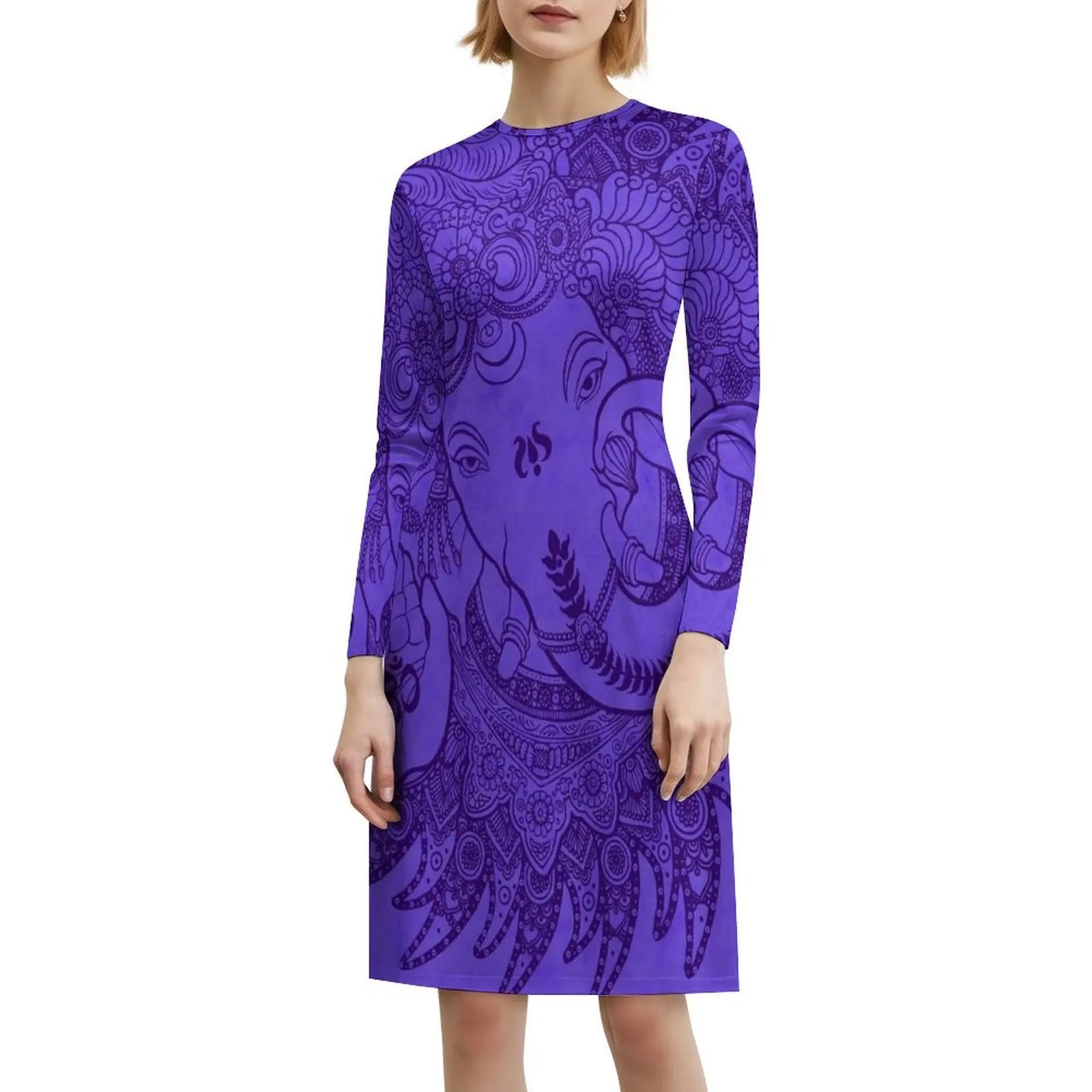 Ganesha Violet Sweetheart Neckline Dress Elegant Summer Party Dress For Women Ganesha Ganapati Vinaiaka Ganesh Woman Clothes