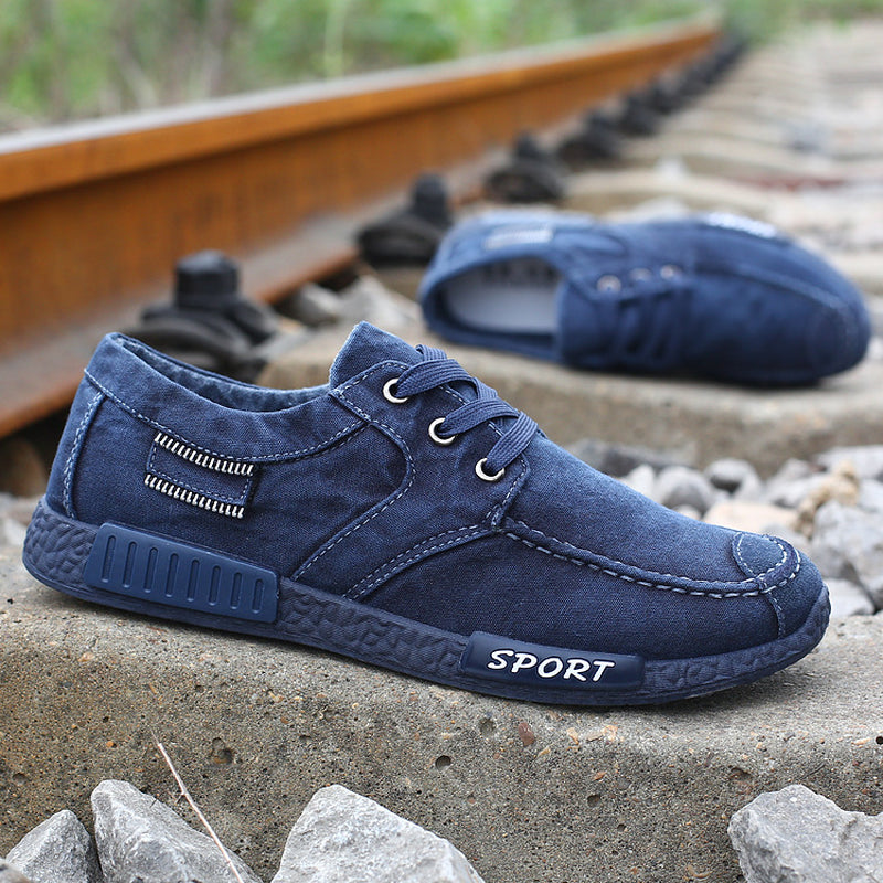 Men'S Canvas Shoes Washed Denim Shoes Board Shoes