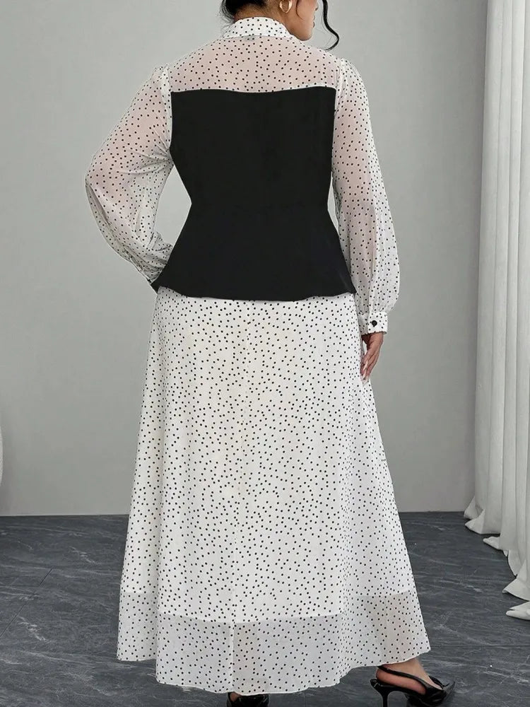 L-4XL Plus Size Clothes Dresses Women Robes Autumn Long Sleeve Street Style Casual 3XL 4XL Big Size Long Maxi Dress Oversized