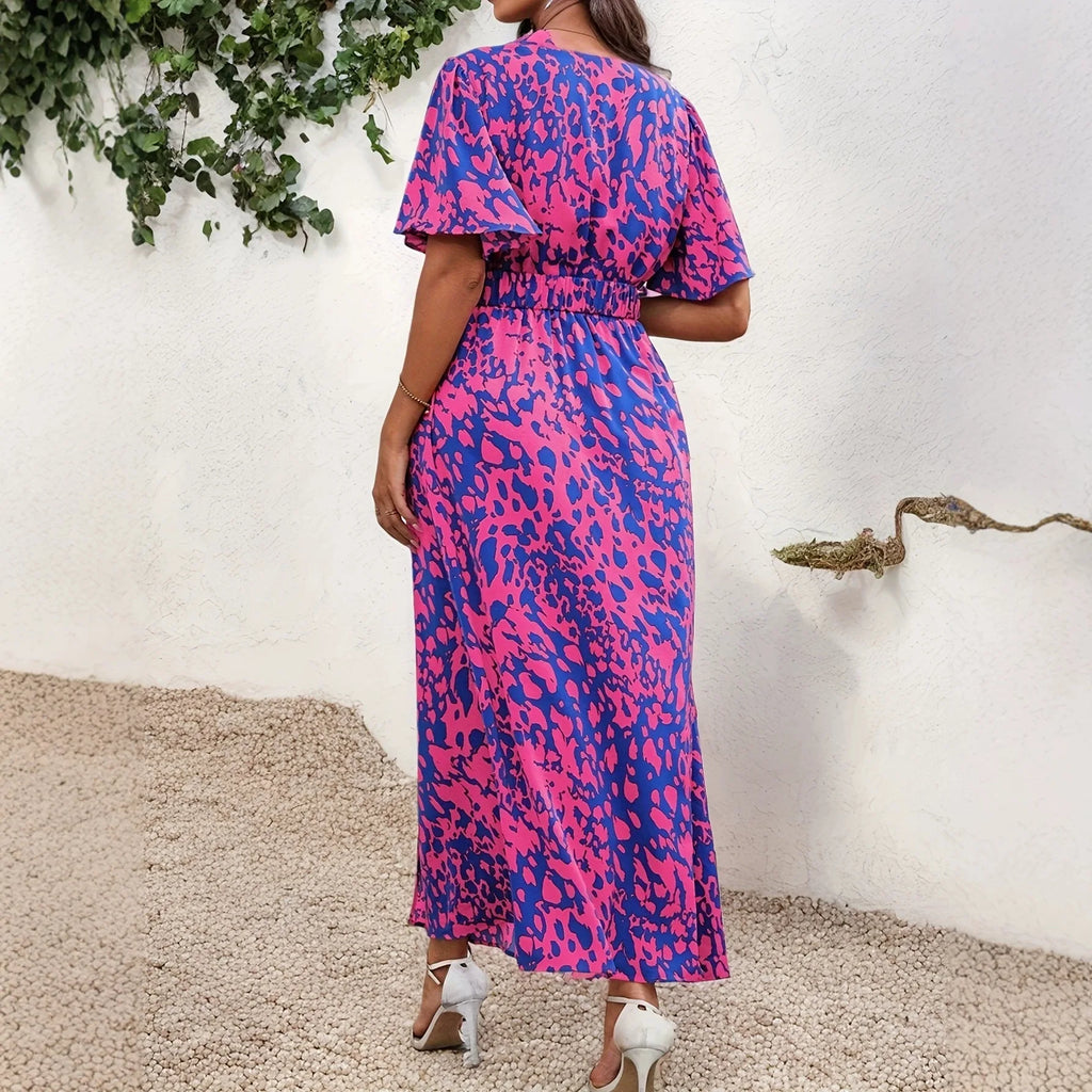 XL-4XL Plus Size Clothes Dresses Women Robes Summer Short Sleeve Street Style Casual 3XL 4XL Big Size Long Maxi Dress Oversized