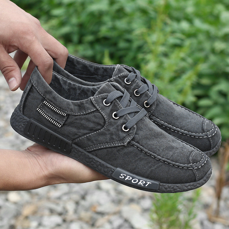 Men'S Canvas Shoes Washed Denim Shoes Board Shoes
