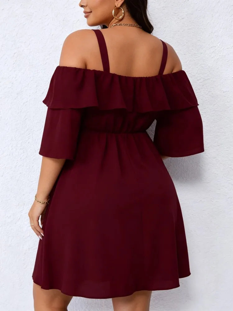 XL-5XL Plus Size Clothes Dresses Women Robes Summer Half Sleeve Street Style Casual 3XL 4XL Big Size Mini Dress Oversize