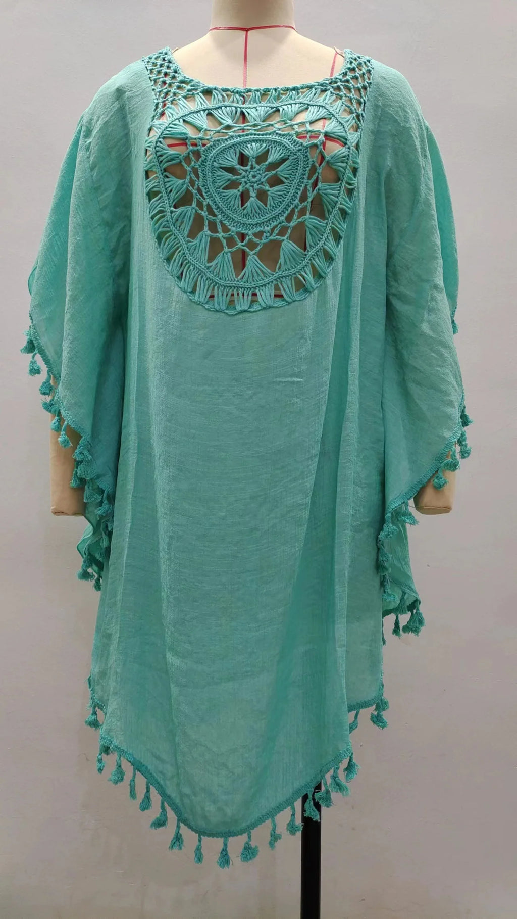 CROCHET BIKINI-Plus Size Beach Tunic for Women, Swimwear, Sun Protection Clothes, Cover Up Swim Dress, Summer