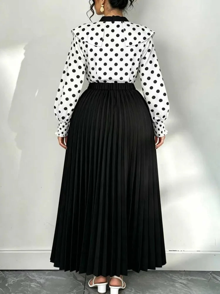 2 Piece Set XL-4XL Plus Size Clothes Dresses Women Robes Long Sleeve Street Style Casual 3XL 4XL Big Size Maxi Dress Oversized