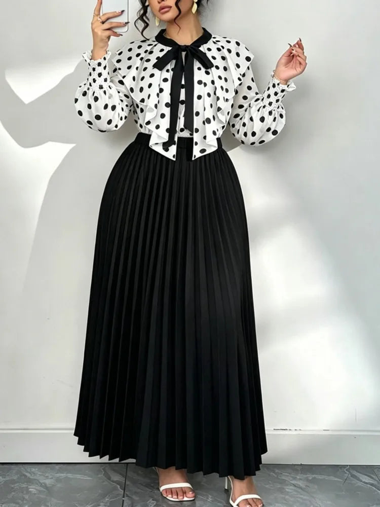 2 Piece Set XL-4XL Plus Size Clothes Dresses Women Robes Long Sleeve Street Style Casual 3XL 4XL Big Size Maxi Dress Oversized