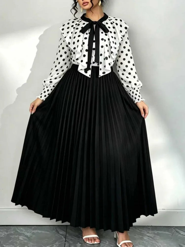 2 Piece Set XL-4XL Plus Size Clothes Dresses Women Robes Long Sleeve Street Style Casual 3XL 4XL Big Size Maxi Dress Oversized