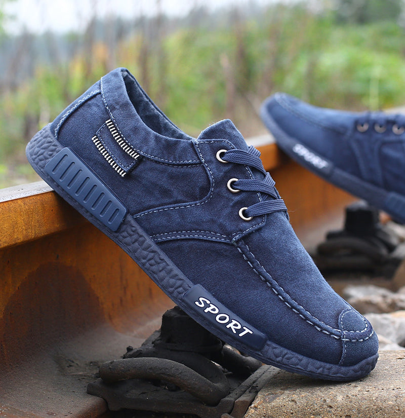 Men'S Canvas Shoes Washed Denim Shoes Board Shoes