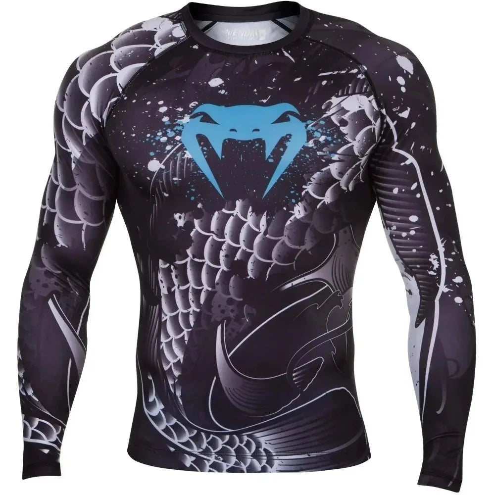 Sports Compression Long-Sleeve Top Breathable Quick-Dry for Fitness Training Fighting MMA-
