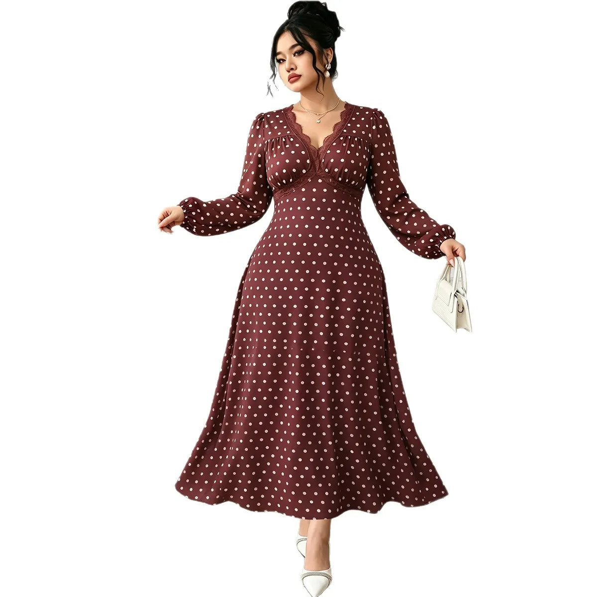 XL-4XL Plus Size Clothes Dresses Women Spring Autumn Robes Long Sleeve Street Style Casual 3XL Big Size Maxi Dress Oversized