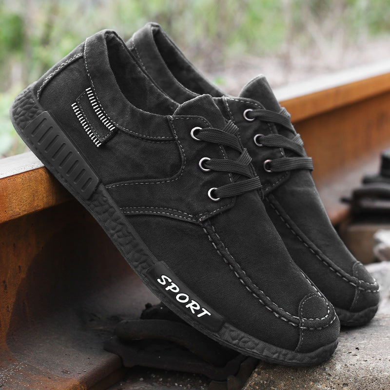 Men'S Canvas Shoes Washed Denim Shoes Board Shoes