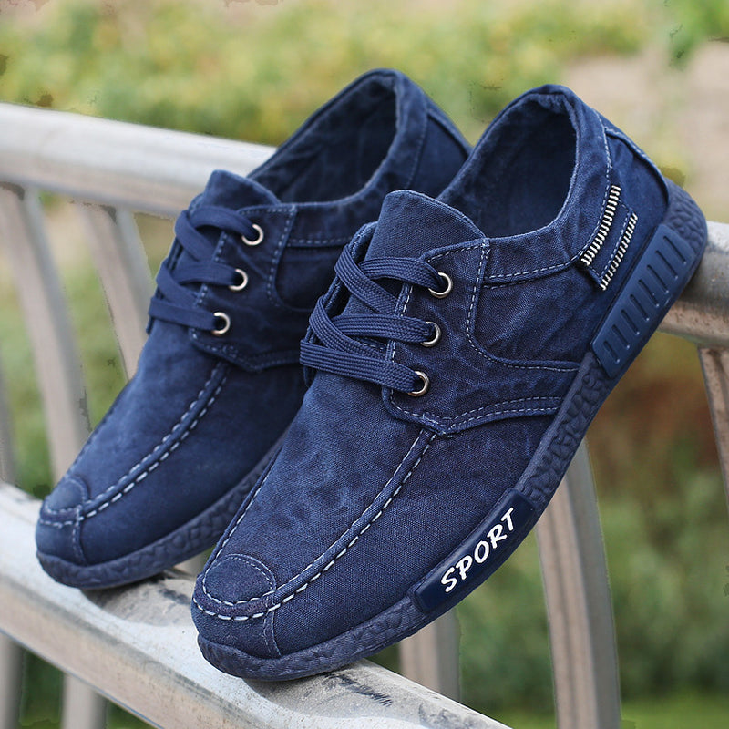 Men'S Canvas Shoes Washed Denim Shoes Board Shoes