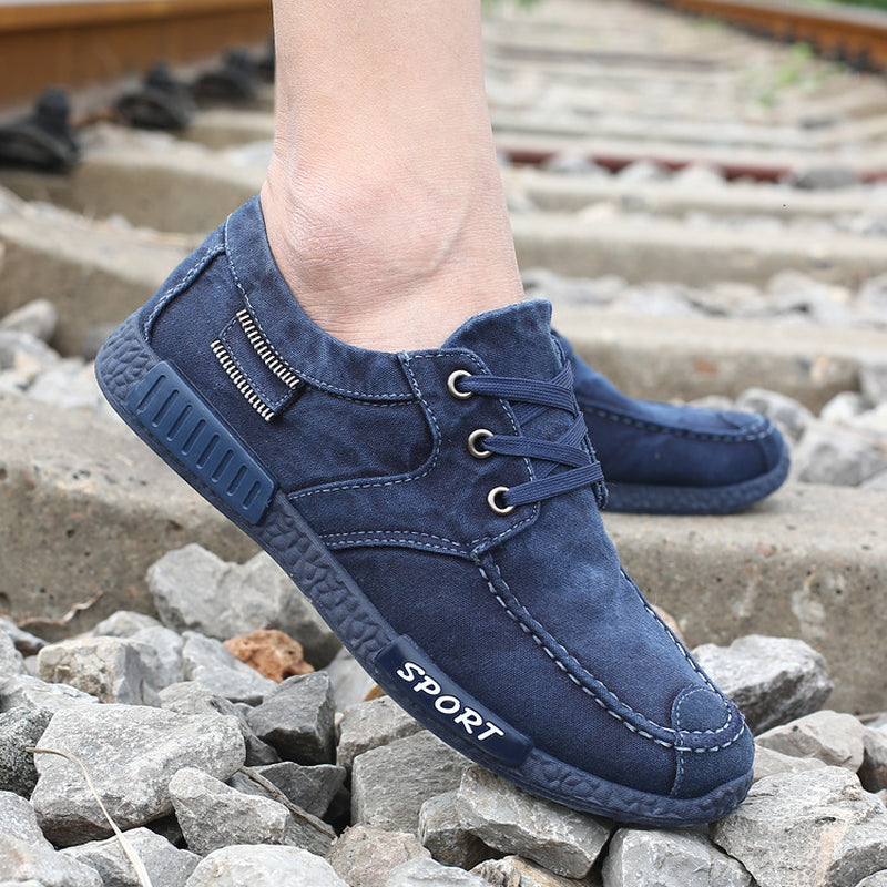 Men'S Canvas Shoes Washed Denim Shoes Board Shoes