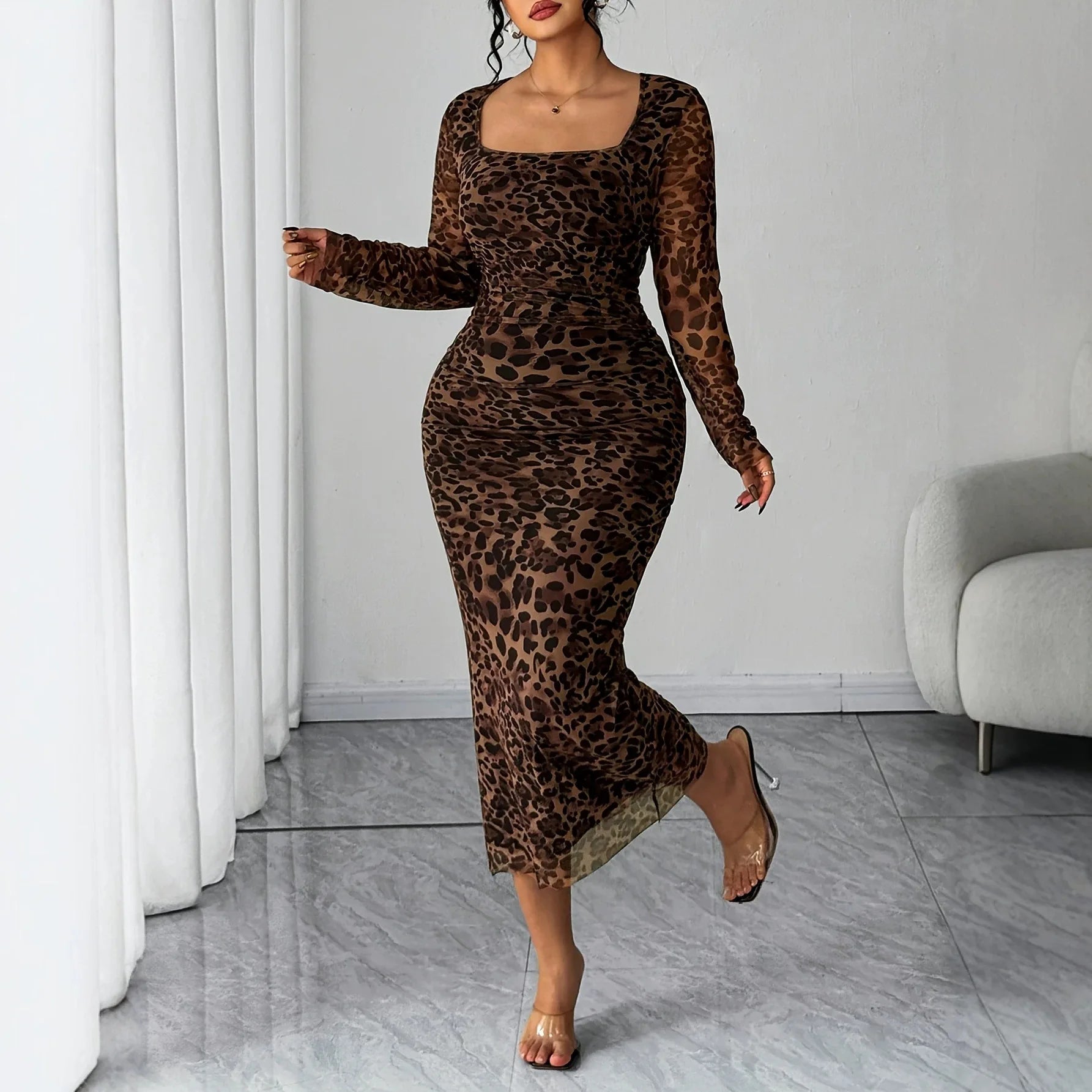 XL-4XL Plus Size Clothes Dresses Women Autumn Winter Robes Long Sleeve Street Style Casual 3XL Big Size Midi Dress Oversized