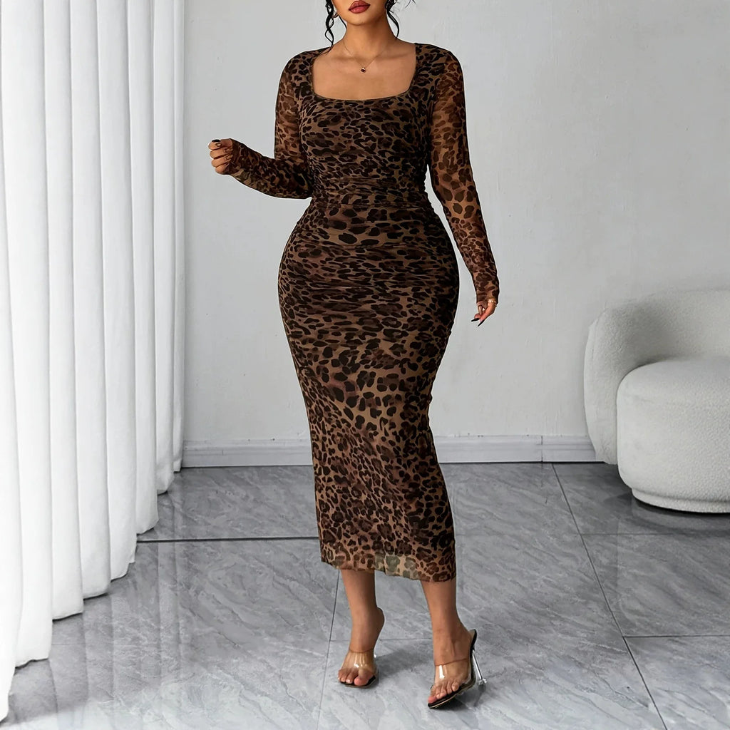 XL-4XL Plus Size Clothes Dresses Women Autumn Winter Robes Long Sleeve Street Style Casual 3XL Big Size Midi Dress Oversized