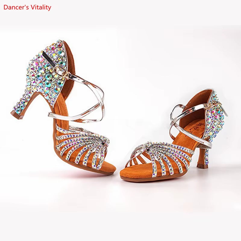 Latin Dance Shoes Children'S Pearl Latin Dance Shoes Latin Shoes / Dance Shoes / Diamond Inlaid Shoes Adult Diamond Inlaid Shoes