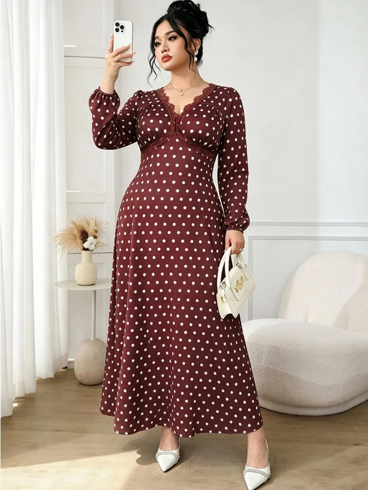 XL-4XL Plus Size Clothes Dresses Women Spring Autumn Robes Long Sleeve Street Style Casual 3XL Big Size Maxi Dress Oversized