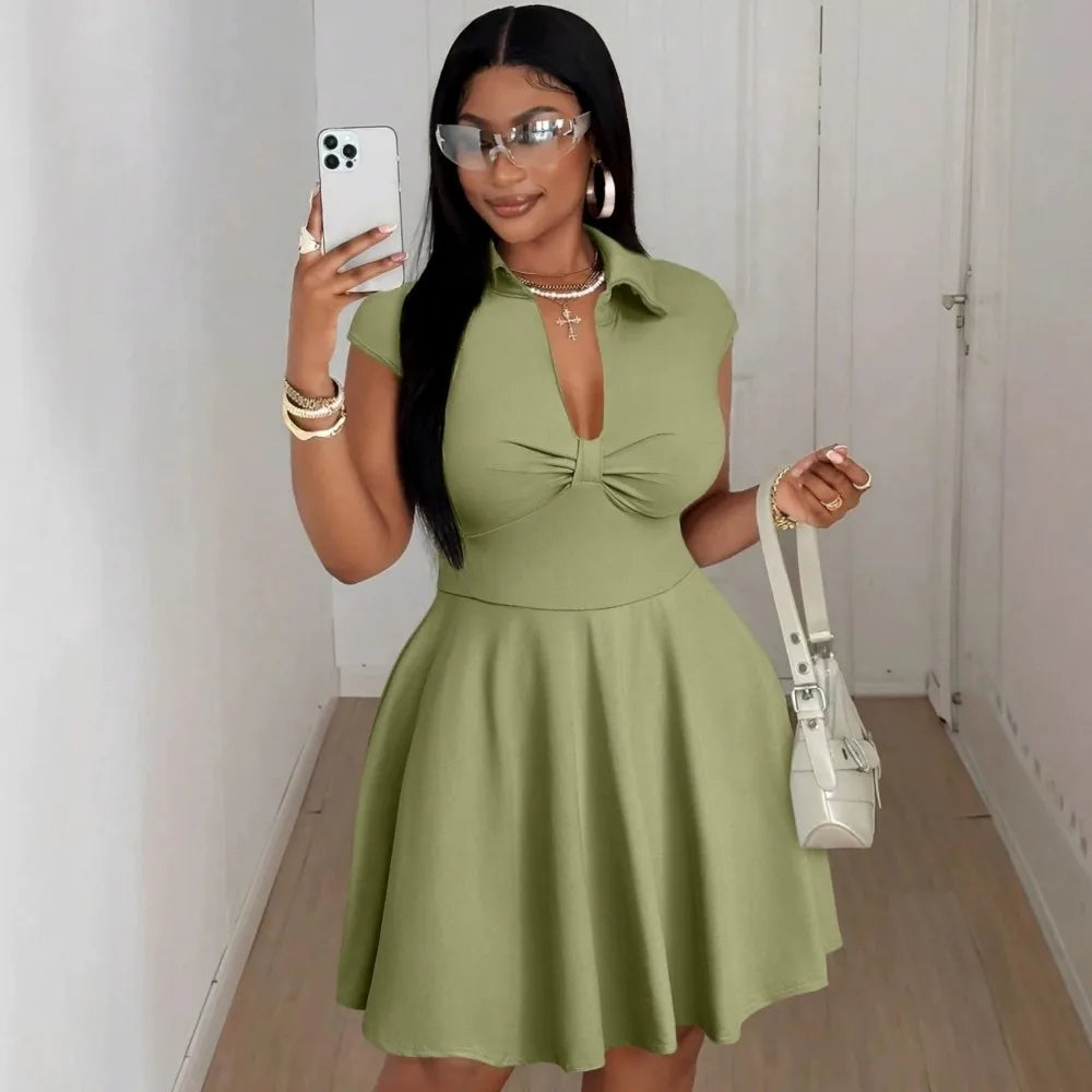 L-4XL Plus Size Clothes Dresses Women Robes Summer Autumn Short Sleeve Street Style Casual 3XL 4XL Big Size Mini Dress Oversize