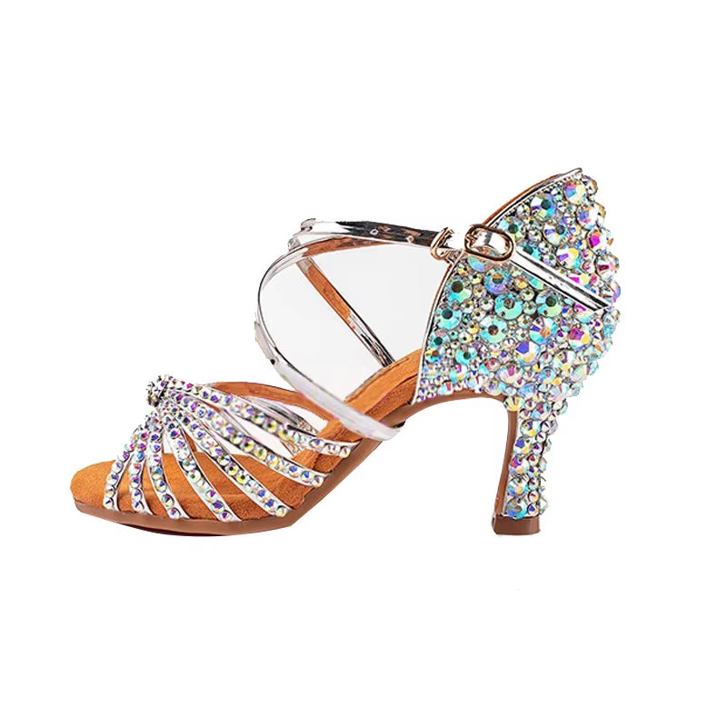 Latin Dance Shoes Children'S Pearl Latin Dance Shoes Latin Shoes / Dance Shoes / Diamond Inlaid Shoes Adult Diamond Inlaid Shoes