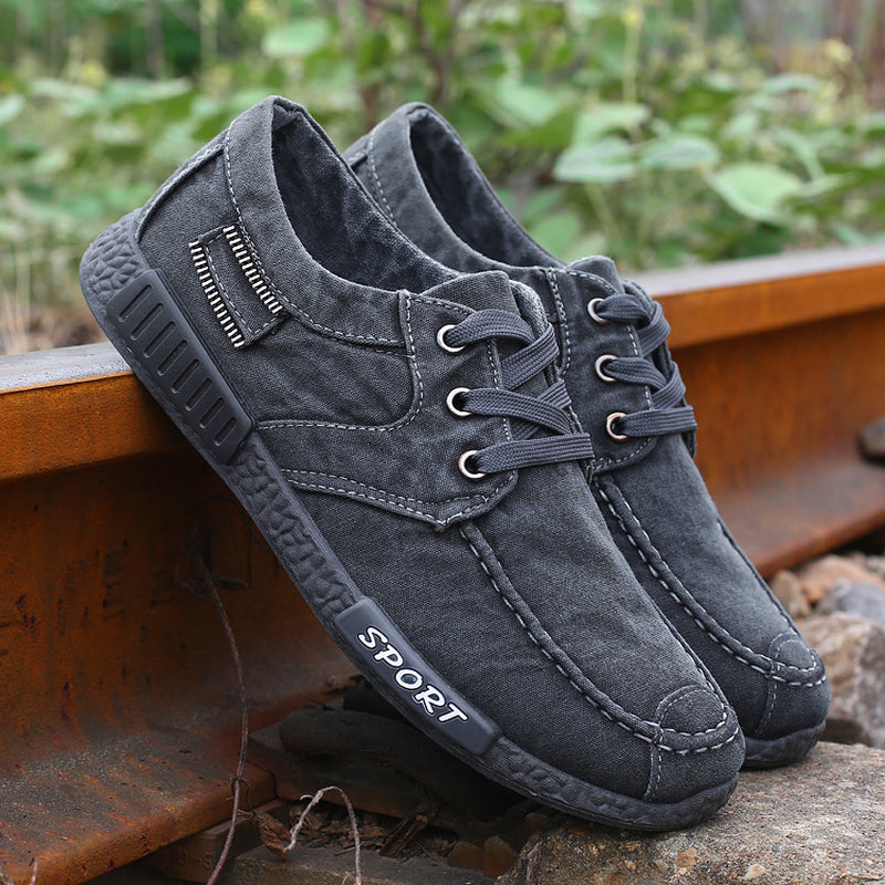 Men'S Canvas Shoes Washed Denim Shoes Board Shoes